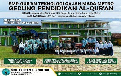 Gedung Pembelajaran SMP qur'an Teknologi Gajahmada Metro